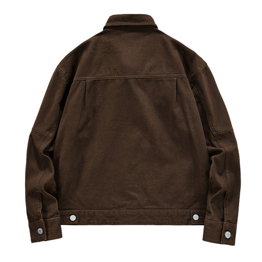 Herren  kurze Worker-Jacke aus heavy-twill mit aufgesetzten Klappentaschen, schrägen Eingrifftaschen und verstärkten Nähten EB