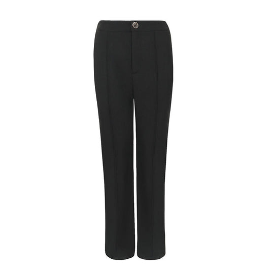 Damen elegante Business-Hose mit seitlichen Eingrifftaschen und schmalem Schnitt EB