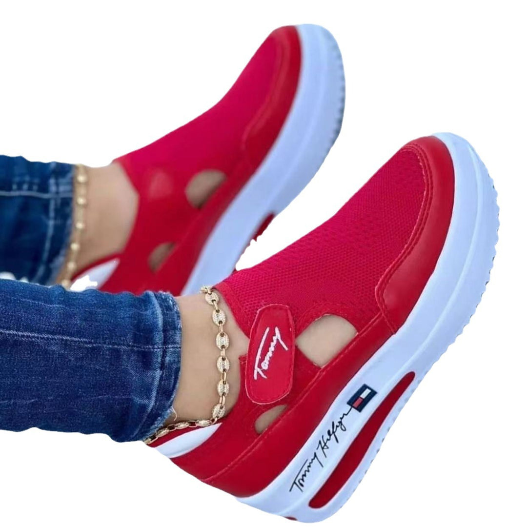 Damen Modische Sneaker mit atmungsaktiver Strick-Oberfläche und rutschfester Sohle EB
