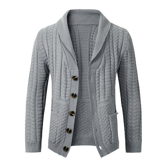 Damen modische Strickjacke mit vielseitigem Zopfdesign EB