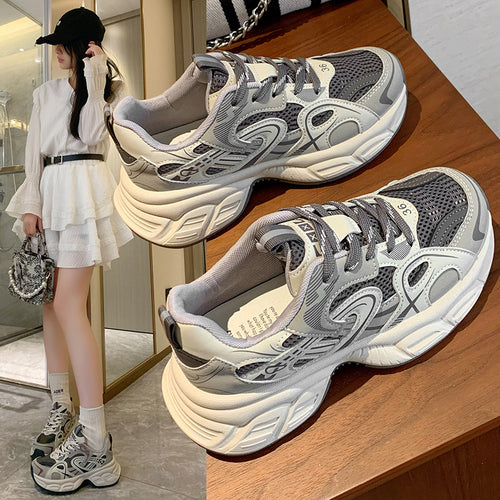 Damen Sportliche Sneakers mit ergonomischer Dämpfung und atmungsaktiven Mesh-Einsätzen EB