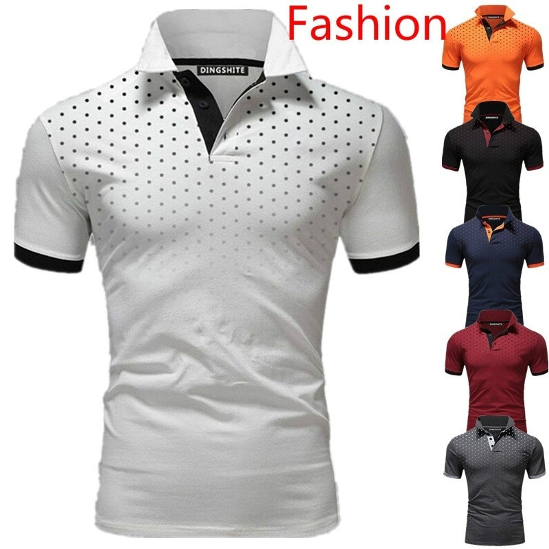 Herren Poloshirt mit modernen Punktdesign und atmungsaktiven Eigenschaften EB