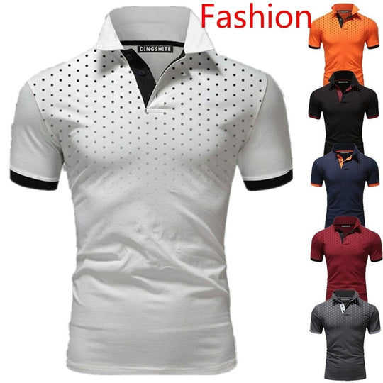 Herren Poloshirt mit modernen Punktdesign und atmungsaktiven Eigenschaften EB