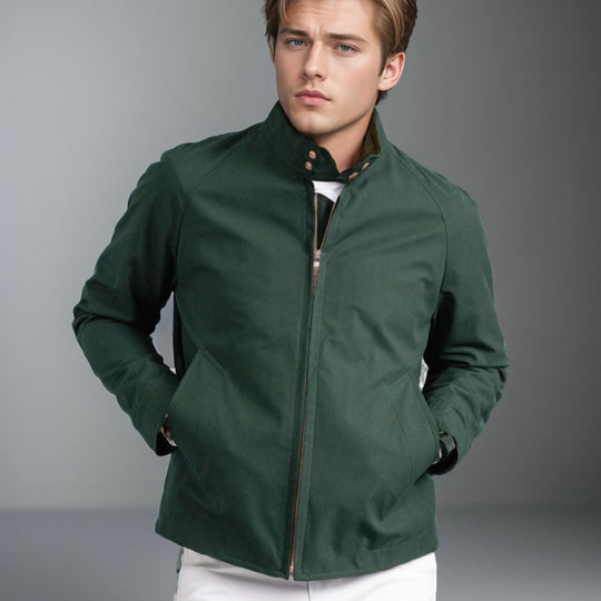 Herren moderne Bomberjacke mit innovativem Stehkragen EB