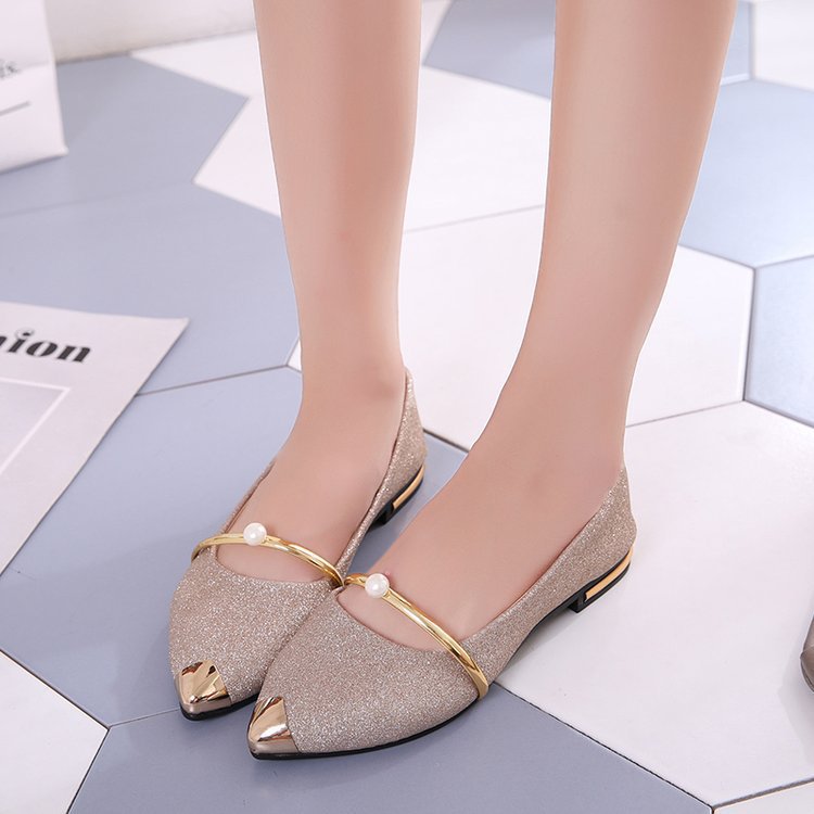 Damen Ballerinas mit funkelndem Glitzermaterial und eleganter Applikation EB