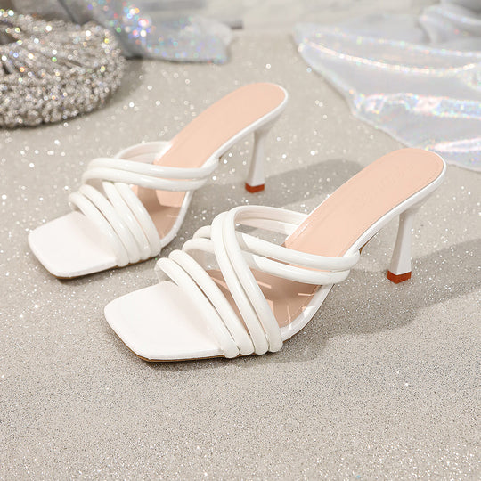 Damen modische Sling-Sandalen mit elegantem Glasklauen-Absatz EB