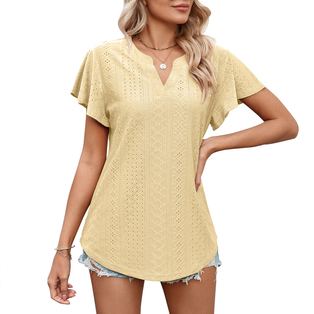 Damen Luftiges Blusenshirt mit effektvollem Lochmuster EB