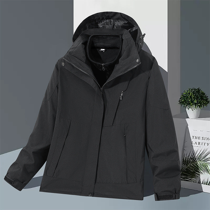 Herren winddichte Softshelljacke mit integriertem Microfleece-Innenlayer und verstellbarer Kapuze EB