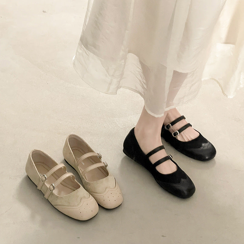 Damen Ballerinas mit doppeltem Riemen und elegantem Design EB