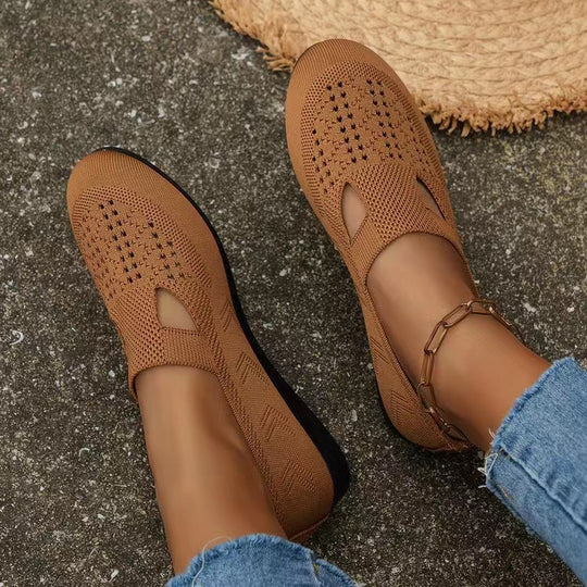 Damen atmungsaktive Filzschuhe mit offenem Design EB