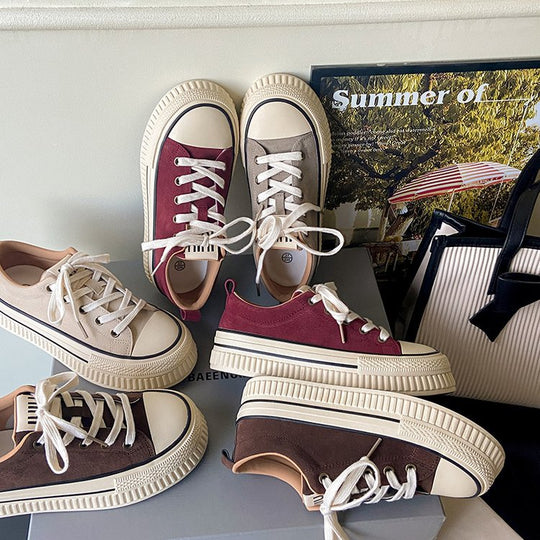 Damen modische Sneakers mit robustem Plateau und klassischem Design EB