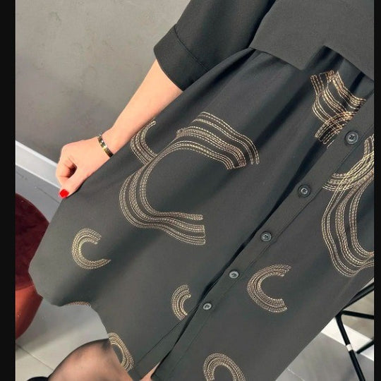 Damen Hemdblusenkleid mit modischer Overlay-Optik EB