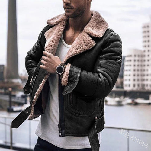 Herren Jacke mit kragenförmigem Teddyfutter EB