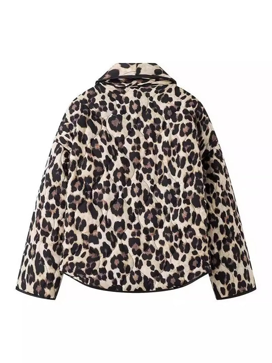 Damen modische Leo-Jacke im lässigen Schnitt mit praktischen Taschen EB