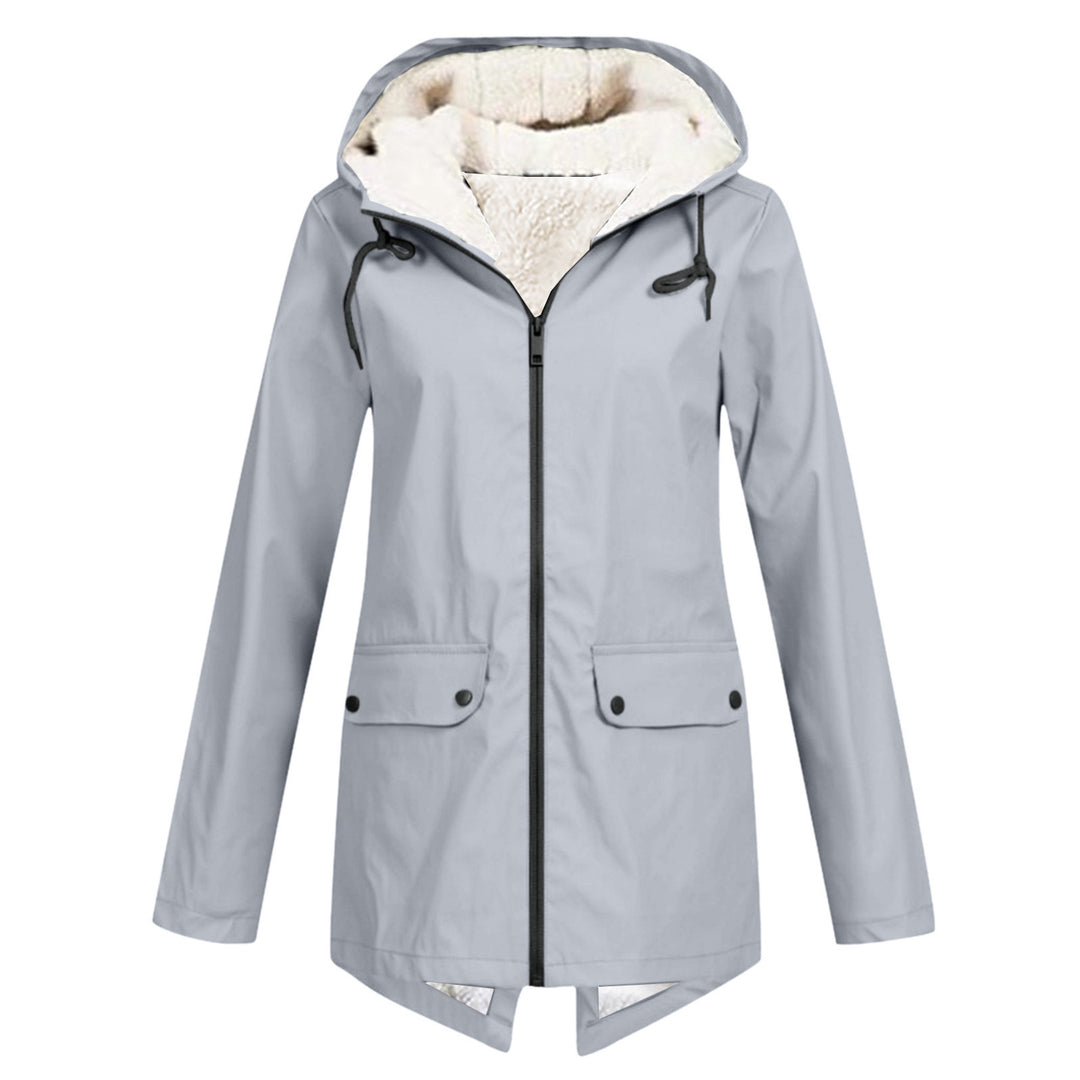 Damen Wasserabweisende Übergangsjacke mit warmem Fleece-Futter und verstellbarem Kapuzenkragen EB