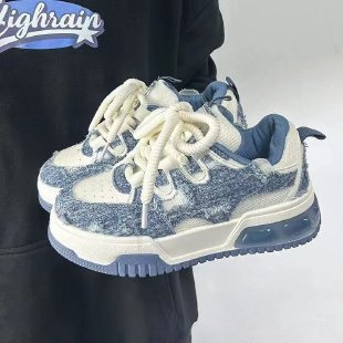 Damen Sportliche Denim Sneaker mit dämpfender Sohle und modischem Design EB