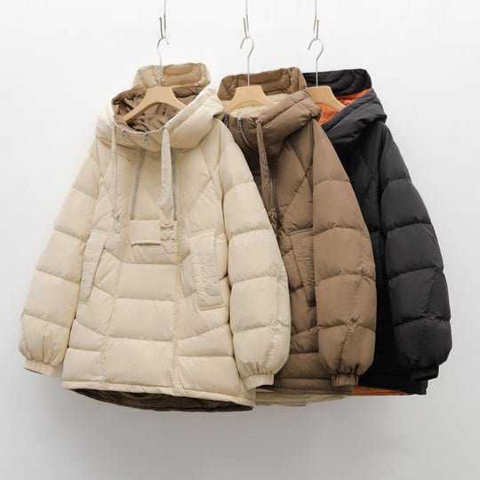 Damen Modische Steppjacke mit hohem Kragen und funktionalen Taschen EB