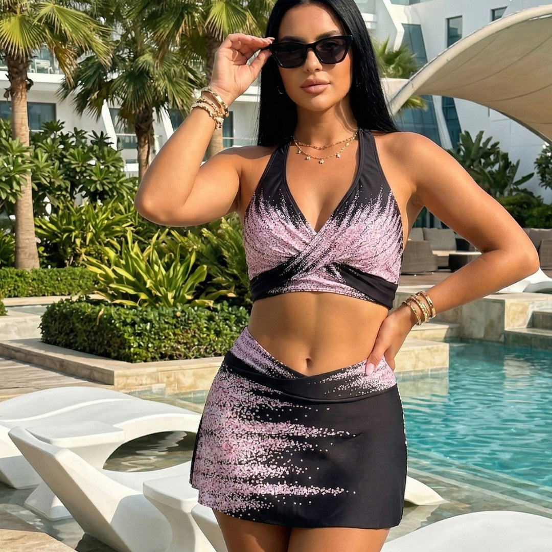 Damen Bikini-Set mit elegantem Wickelrock und aufregendem Oberteil EB