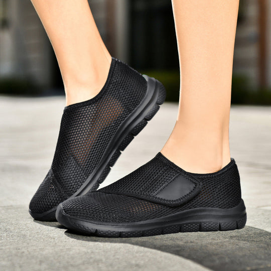 Damen Bequeme Slip-On Sneakers mit atmungsaktiver Netzstruktur EB
