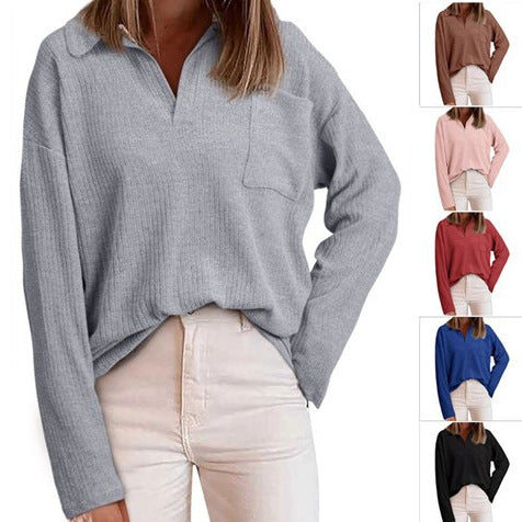 Damen Pullover mit strukturierter Oberfläche und lässigem Schnitt EB