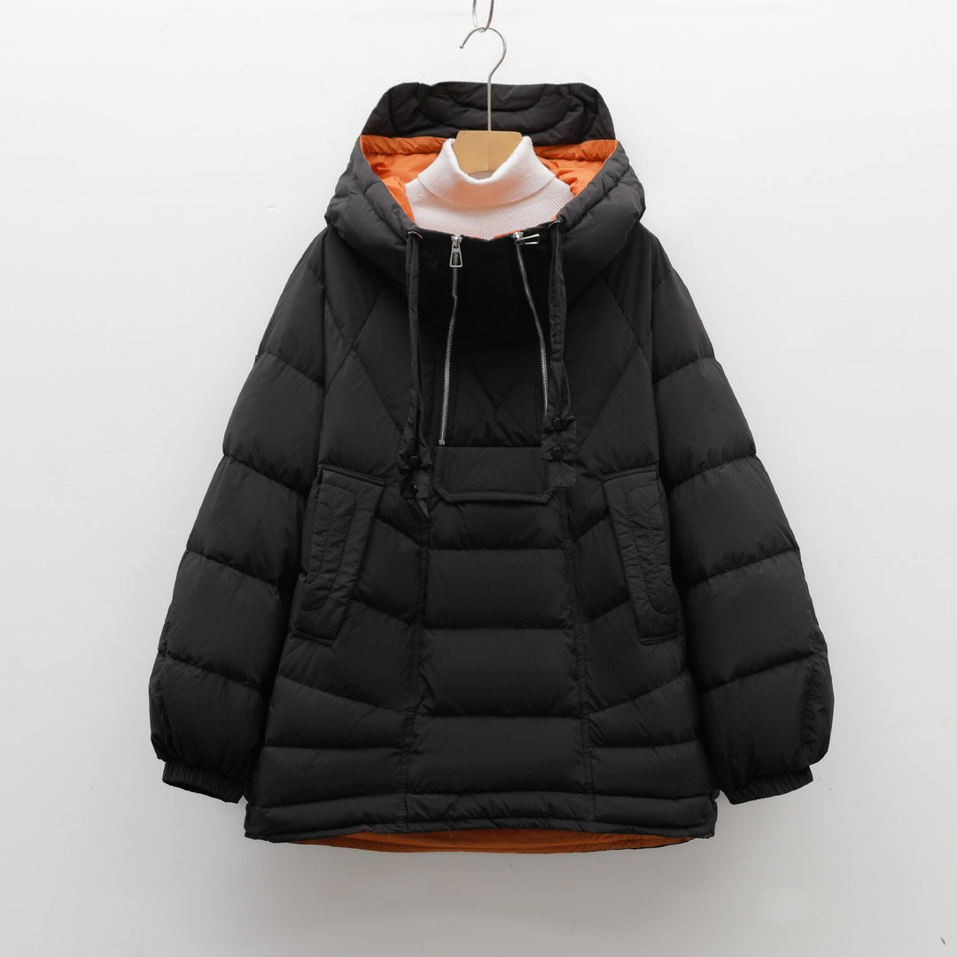Damen Modische Steppjacke mit hohem Kragen und funktionalen Taschen EB