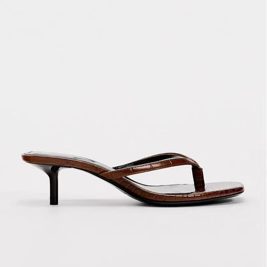 Damen Elegante Riemchen-Sandalen mit Kroko-Prägung EB