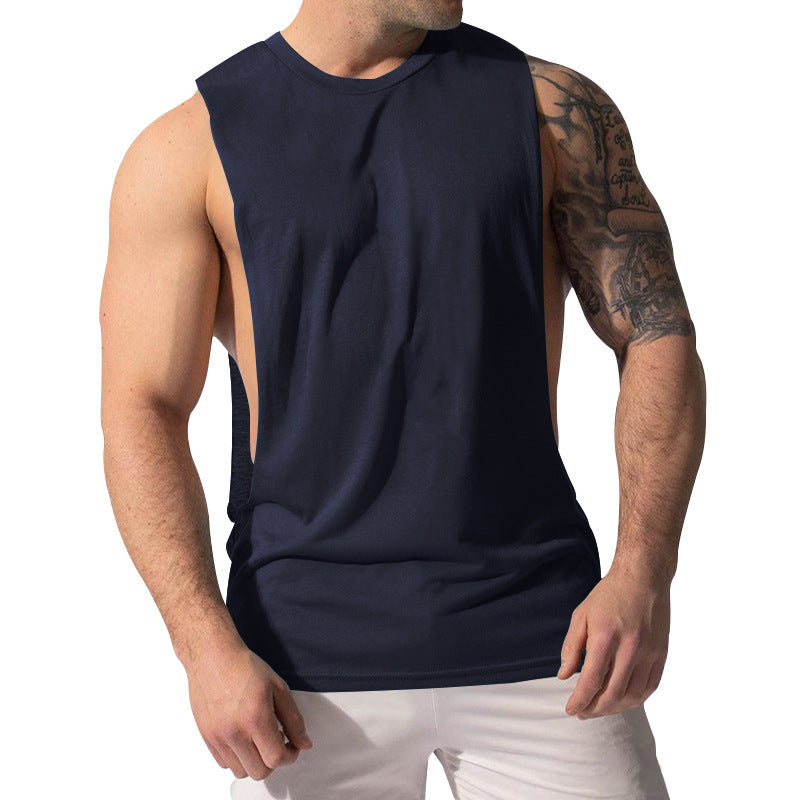 Herren nan Muskelshirt mit extra tiefen Armöffnungen und atmungsaktivem Baumwollmix EB