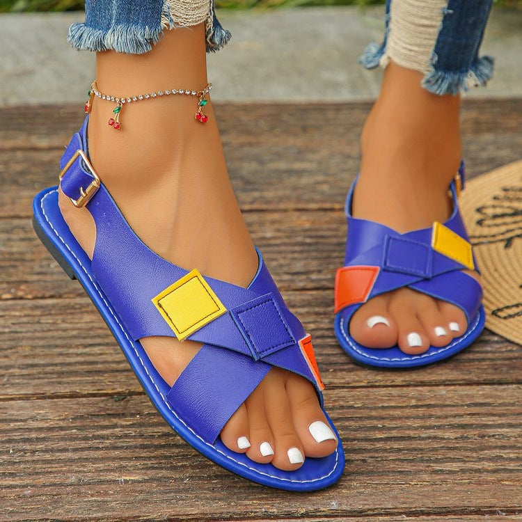 Damen Riemchen-Sandalen mit bunten Akzenten EB