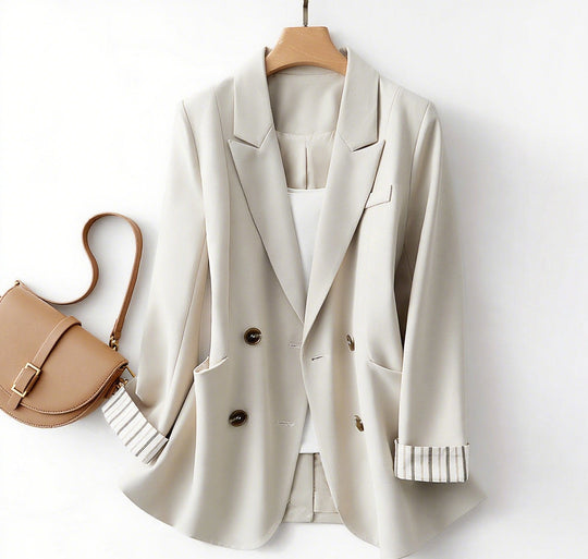 Damen Eleganter Doppeltknopf-Blazer mit abnehmbaren Ärmelaufschlägen EB