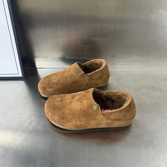 Damen Komfortable Clogs aus hochwertigem Wildleder mit kuscheligem Innenfutter EB