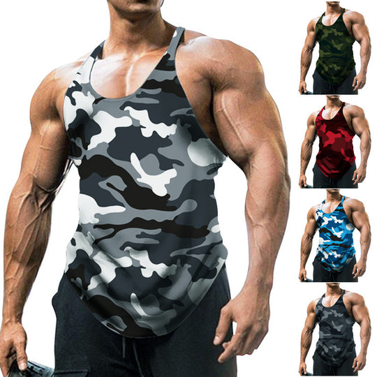Herren ärmelloses Fitnessshirt im modernen Camouflage-Design EB