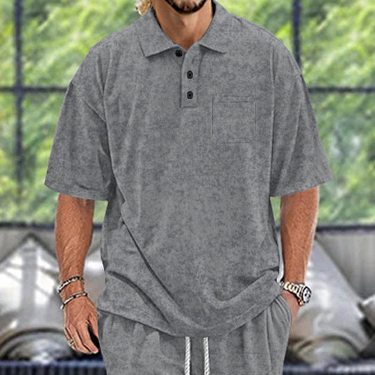 Herren Poloshirt mit strukturiertem Design und praktischen Knöpfen EB