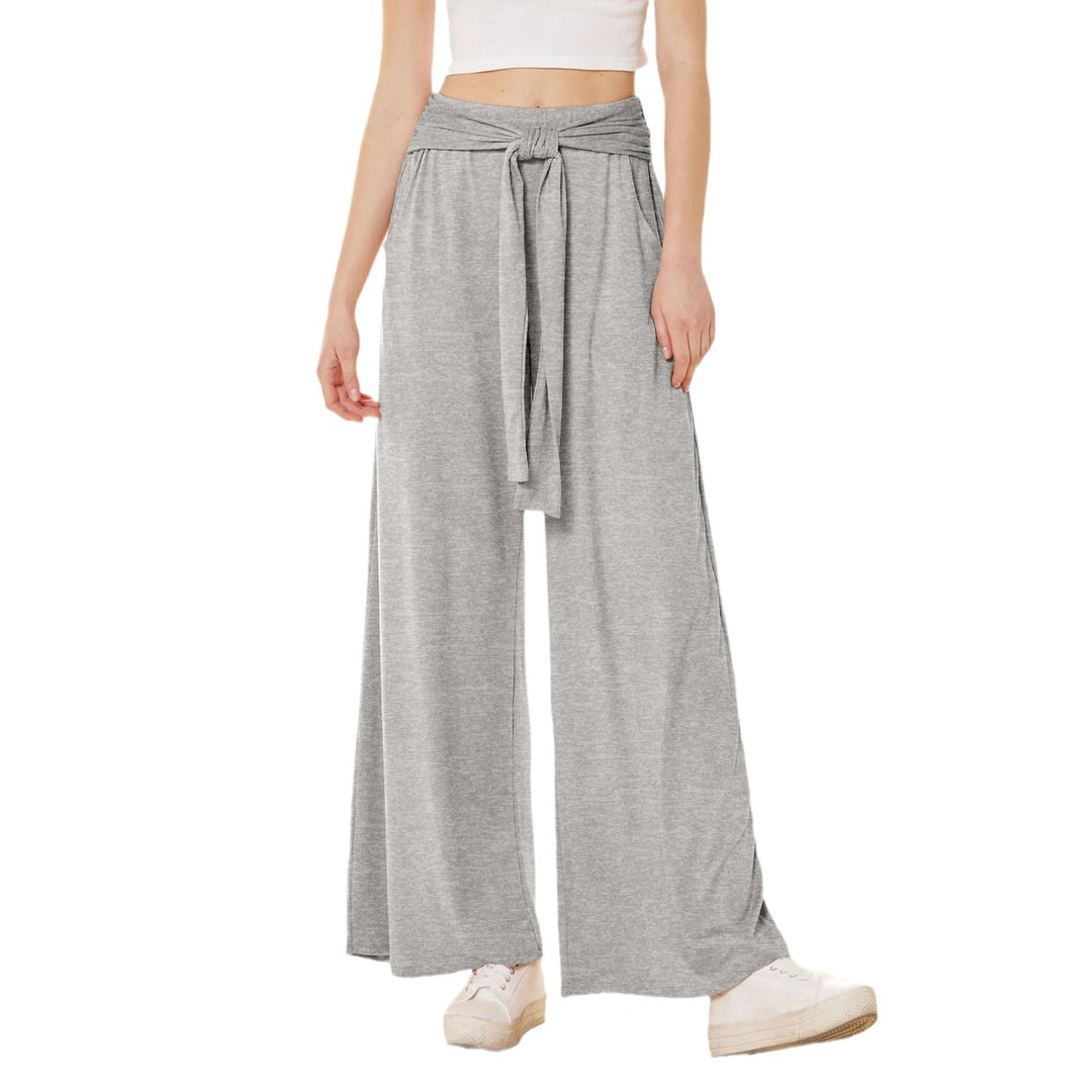 Damen Weit geschnittene Sommerhose mit hochwertigem Bund und eleganter Schleifendetail EB