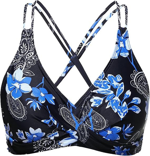Damen Sportliches Bikinioberteil mit raffiniertem Wickeldesign EB