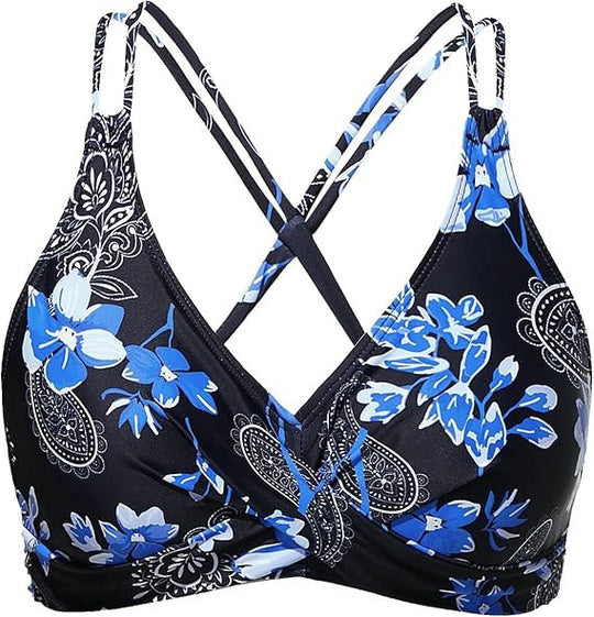 Damen Sportliches Bikinioberteil mit raffiniertem Wickeldesign EB