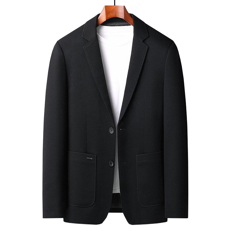 Herren Casual-Sakko mit unstrukturierter Silhouette, Waffelstruktur und aufgesetzten Taschen EB