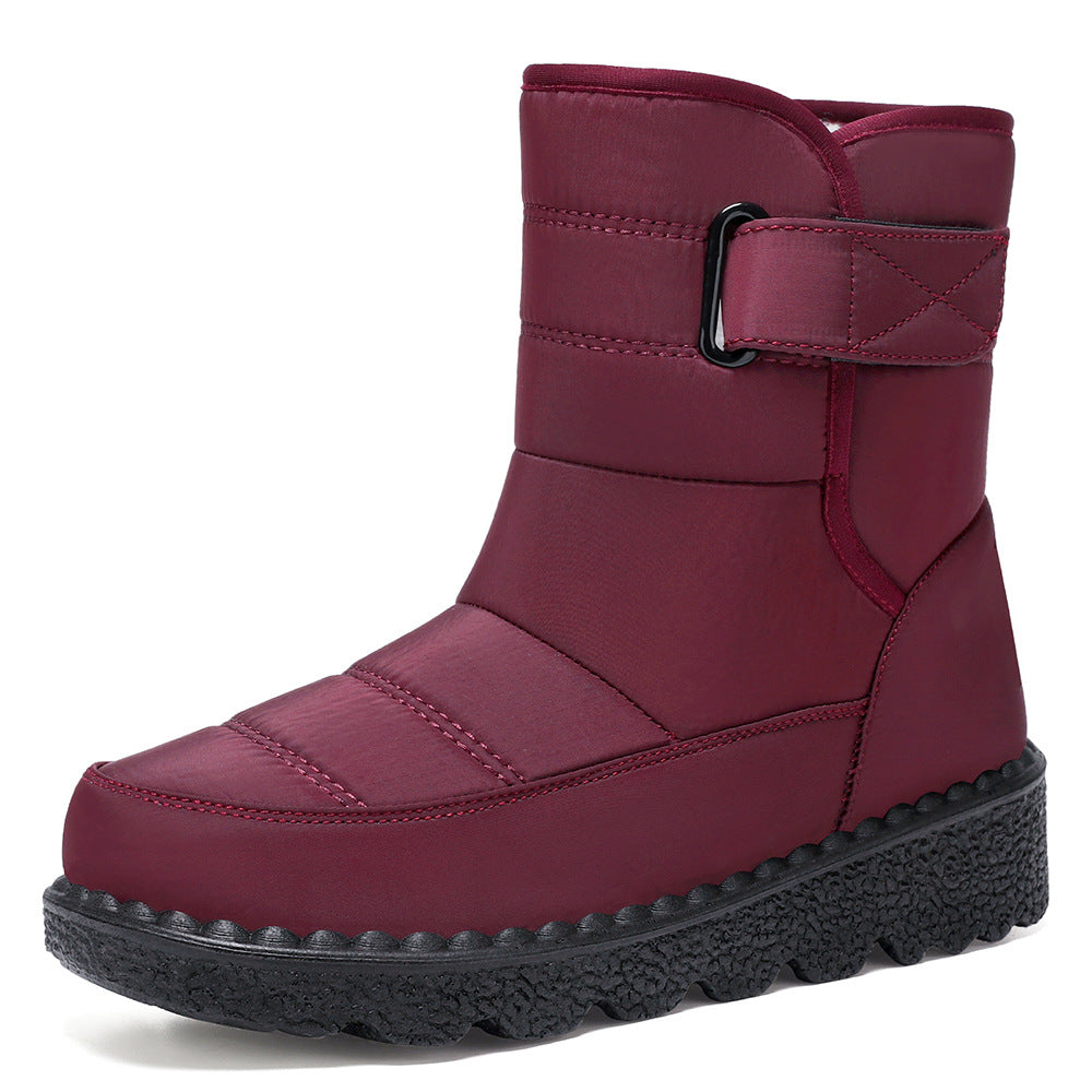 Damen Warm gefütterte Winterstiefel mit verstellbarem Riemen EB