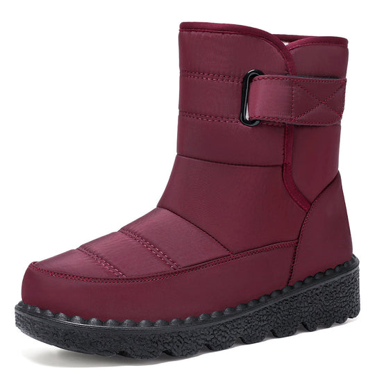 Damen Warm gefütterte Winterstiefel mit verstellbarem Riemen EB
