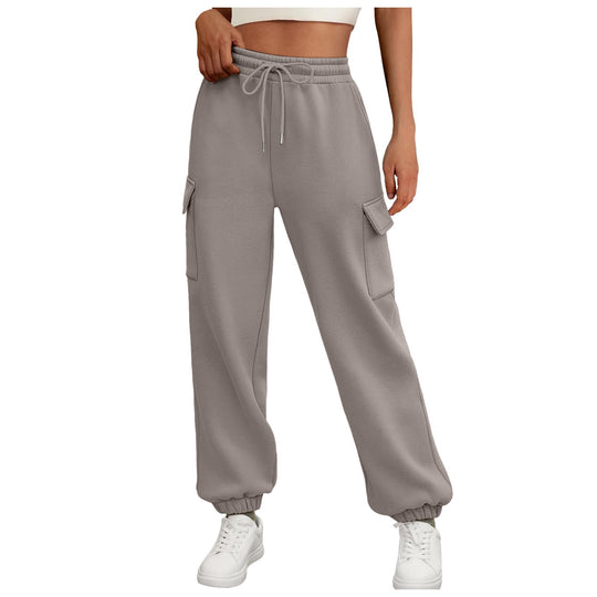Damen nan weite Cargo-Jogginghose mit elastischem Bund und Tunnelzug EB