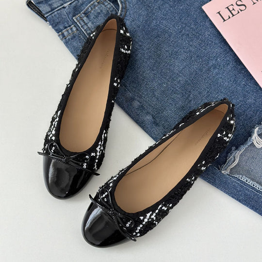 Damen Ballerinas mit zeitlosem Design und eleganter Schleifenapplikation EB