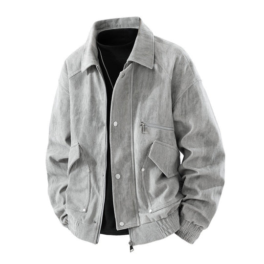 Herren Cord-Blouson mit Reißverschluss, Brustreißverschluss, Klapp- und Reißverschlusstaschen sowie elastischen Bündchen EB