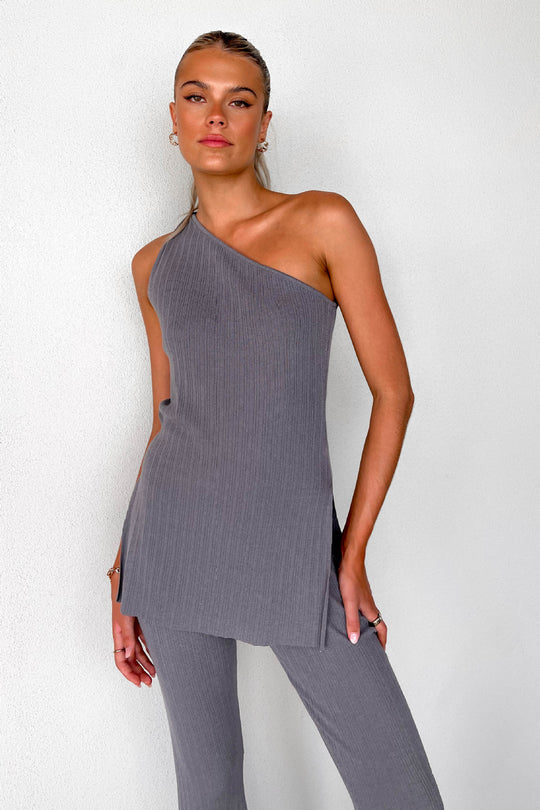 Damen lässiges asymmetrisches Oberteil mit passender Hose EB