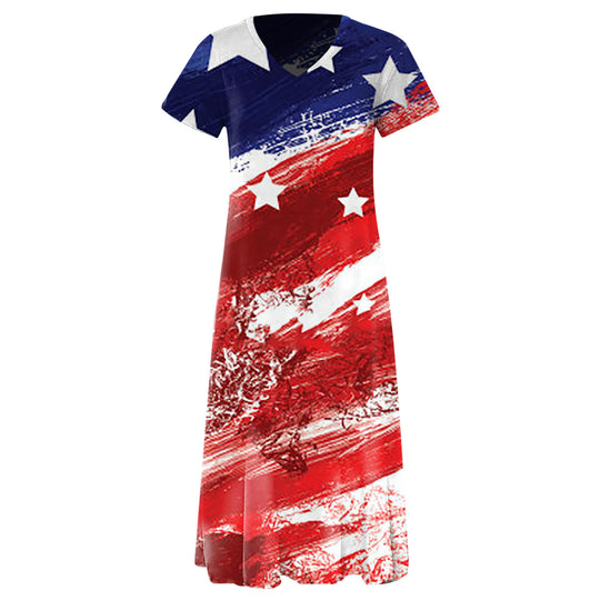 Damen Grafik Maxikleid EB