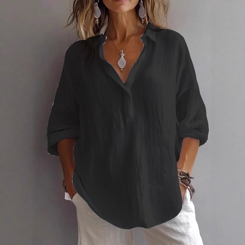 Damen Leichte Leinenbluse EB