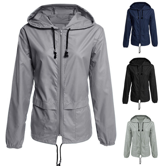 Damen leichte Übergangsjacke mit verstellbarem Kordelzug EB