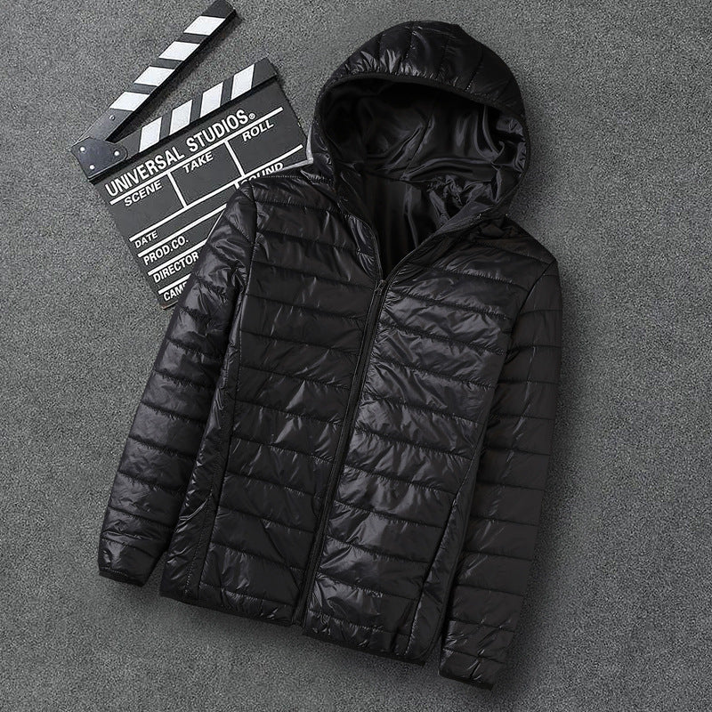 Herren nan ultraleichte Kapuzen-Steppjacke mit Packfunktion und winddichtem Shell EB
