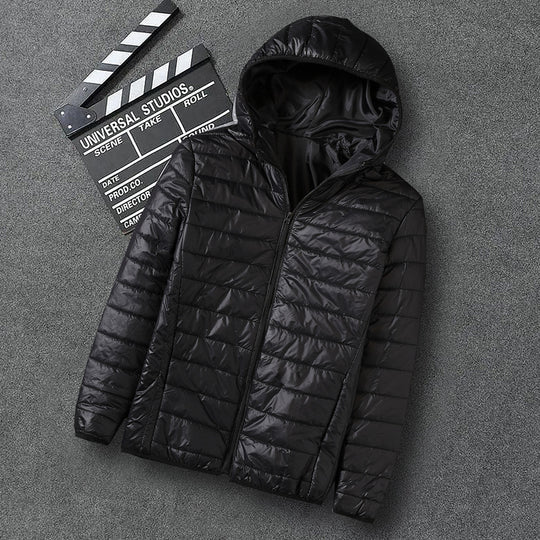 Herren nan ultraleichte Kapuzen-Steppjacke mit Packfunktion und winddichtem Shell EB