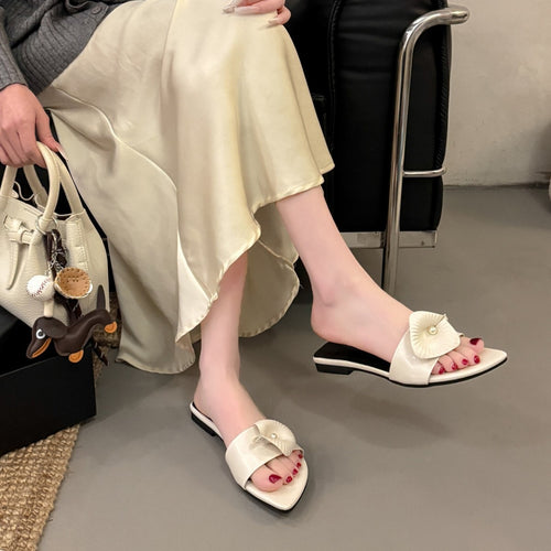Damen eleganten Sandaletten mit floralen Applikationen EB
