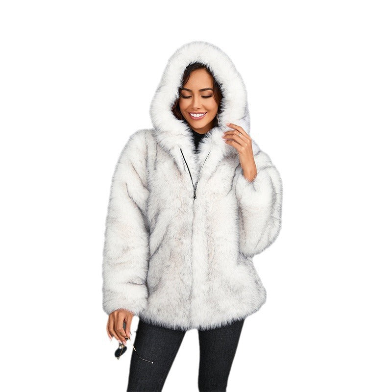 Damen kuschelige Kapuzenjacke EB