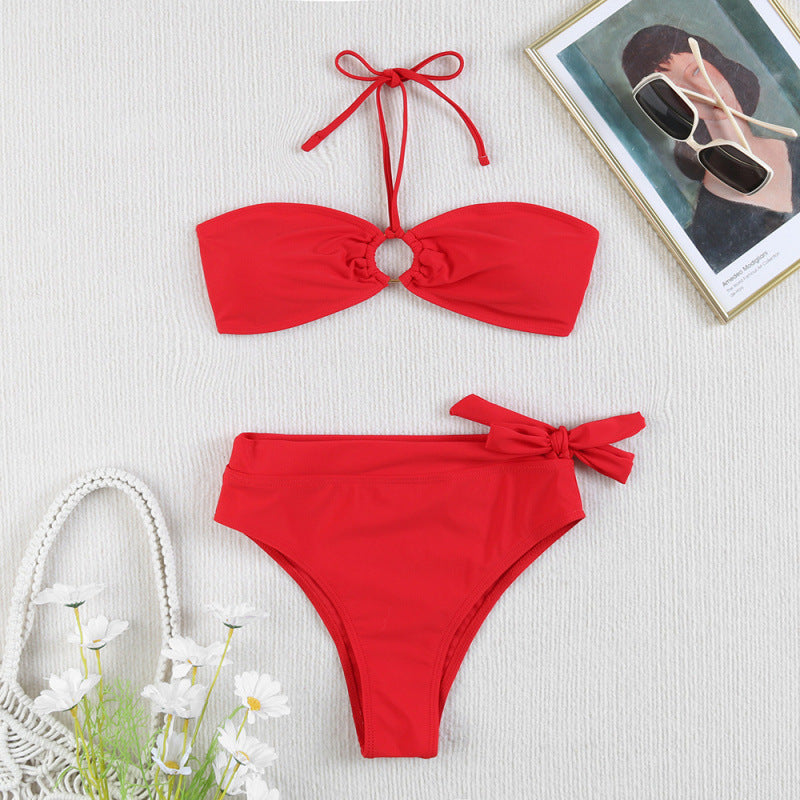 Damen Bandeau-Bikini mit verstellbaren Trägern und hochwertigem Twist-Design EB